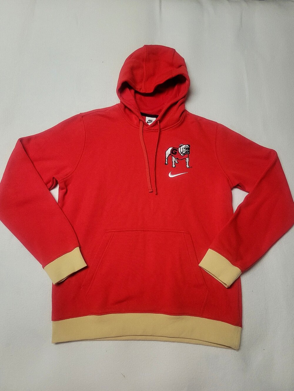 Georgia Bulldogs Hoodie Sweatshirt Nike L Red Embroidered NCAA UGA Logo Football